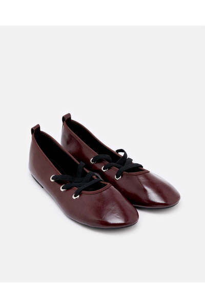 REDTAG Women Burgundy Ballerina With Elastic Overlay Upper