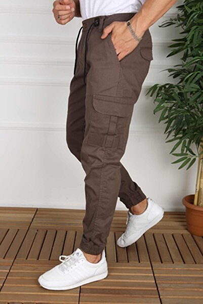 IMPOSING JNS Men's Pocket Cargo Trousers with Elastic Waist and Legs Slim Fit Stretch Fabric New Season