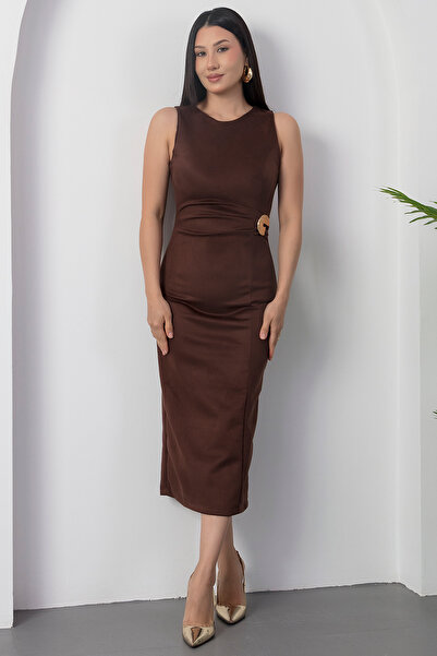 PULLIMM Beli Buckled Crew Neck Nubuck Dress Dks1343