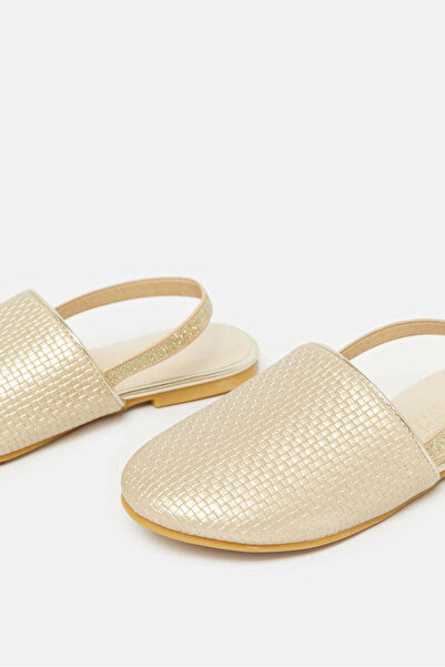 REDTAG Girls Gold Textured Mule