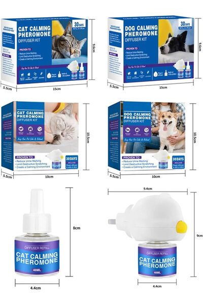 Goreem Cat Calming Pheromone Diffuser 2-in-1 with 2 x 48ml Refills (Reduces Urine Marking & Scratching)