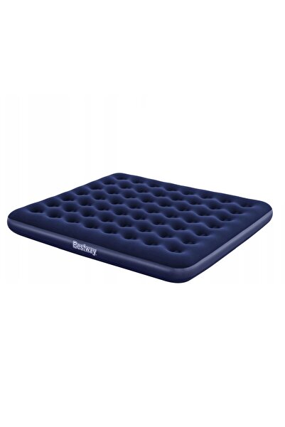 Alista Home Inflatable mattress - double, velour - blue - 203 x 183 x 22 cm