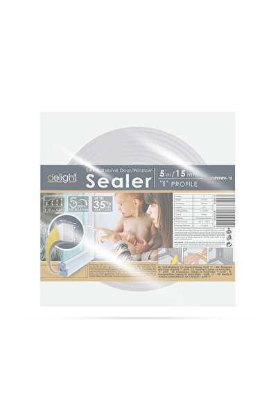 CED AUTO TRADE Delight - Self-adhesive sealing profile for windows and doors, 5 m - white, 15 mm