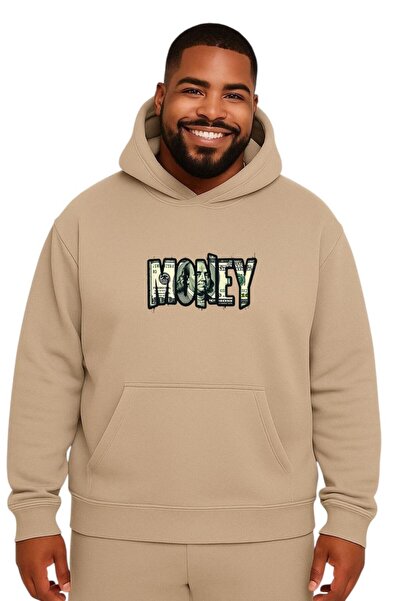 E-ROMA SWEATSHIRT UNISEX DE MĂRIME MARE CU IMPRIMARE DE BANI