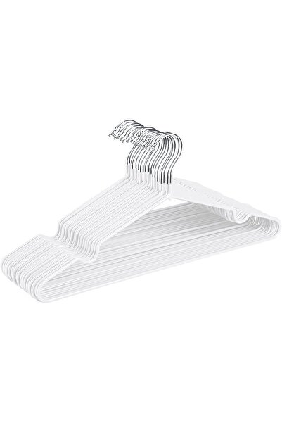 House Day Metal & Plastic Space-Saving Non-Slip Heavy-Duty Hangers, 20-Pack (White)