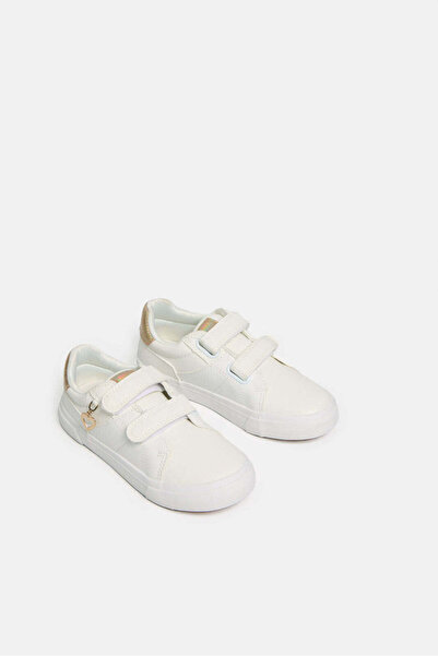 REDTAG Girls White Textured Sneakers