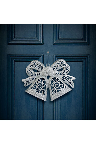 CED AUTO TRADE Bow decoration – hanging – silver – 35 cm