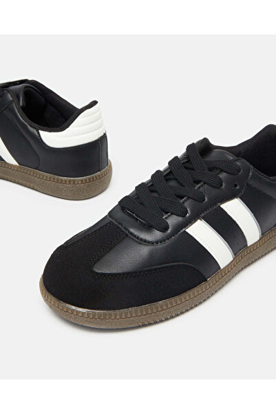 REDTAG Senior Boys Black Retro Sneaker
