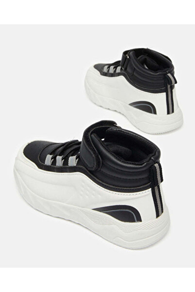 REDTAG Boys White And Black High Top Sneakers