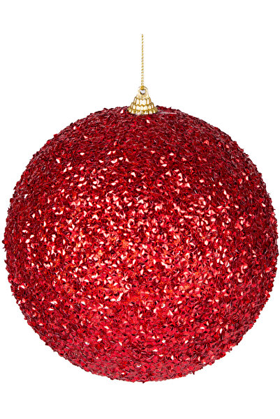 Herdekora كرة رأس السنة، حمراء - 15 سم