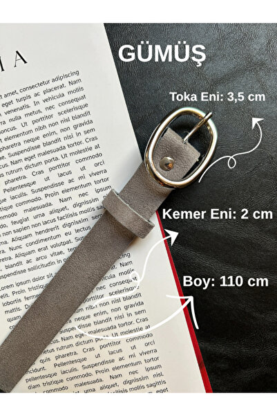 LİA KEMER Desire Ring Patterned Suede Women's Silver Buckle Belt Jacket Belt Dress Belt Trouser Belt