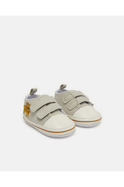 REDTAG Baby Grey Embroidered Pram Shoes