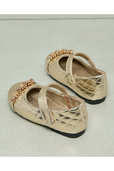 REDTAG Infant Girls Gold Strap Ballerina