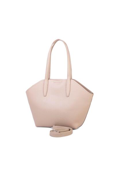 Nas Bag Women's Large Shoulder Bag Crossbody Strap Beige Lopez