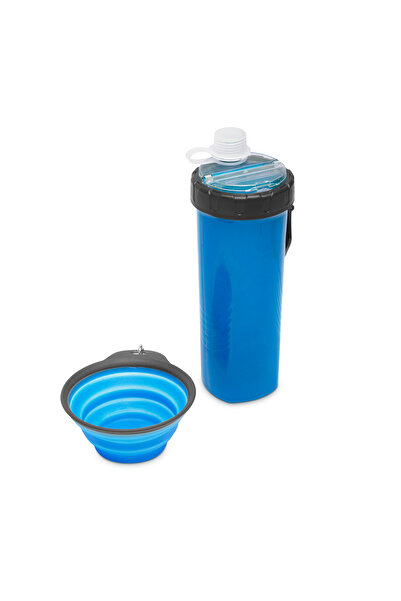 CED AUTO TRADE Bol pentru hranire animale companie + recipient hrana - albastru