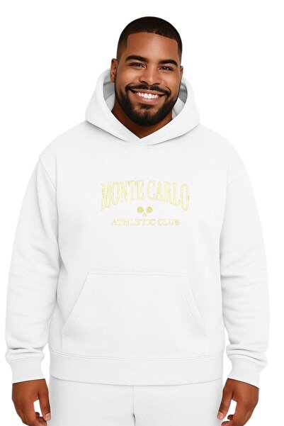 E-ROMA SWEATSHIRT UNISEX MĂRIME MARE CU IMPRIMARE MONTE CARLO