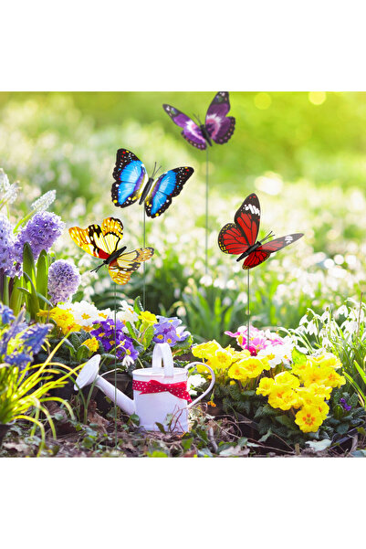 Alista Home Διακοσμητικές πεταλούδες με μίσχο - 29 cm - πλαστικό