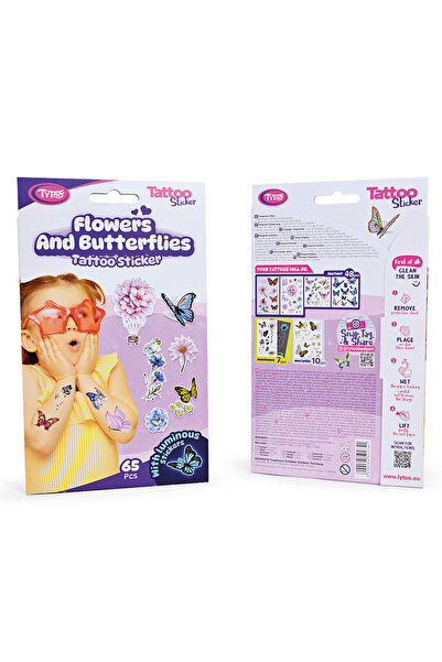 Alista Home Tattoo sticker set: butterflies and flowers - 65 pcs/pack