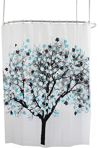 Splash Home PEVA Shower Curtain with 12 Rust-Resistant Metal Grommets, 70 x 72 in, Blue