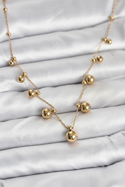 N!da Jewelry Steel Gold Topcuk Necklace