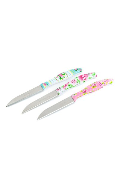 OEM Set de cutite de bucatarie - 15 cm - model florar - 3 bucati / pachet