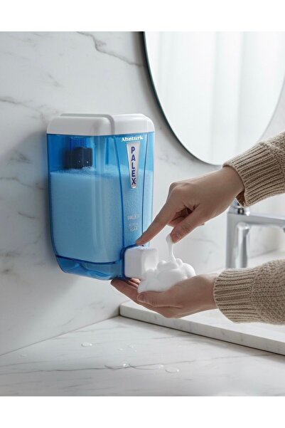 abnturk Standart Köpük Sabun Dispenseri 500 cc Şeffaf Mavi - 10,4x6,3x9,3 cm ...
