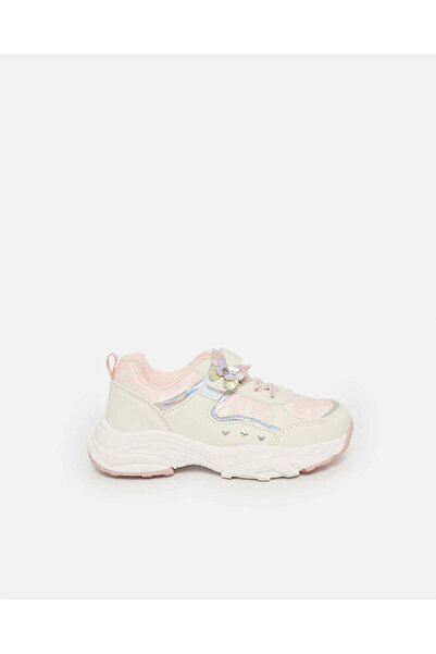 REDTAG Girls White Butterfly Trim Trainer