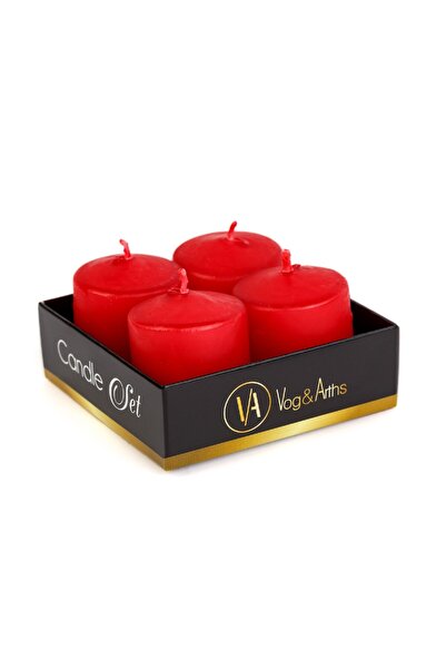 Alista Home Candle set – red, unscented – 4 x 45 g