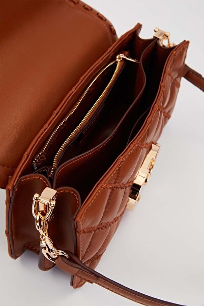 Levidor Τσάντα ώμου με διπλό λουράκι Camel