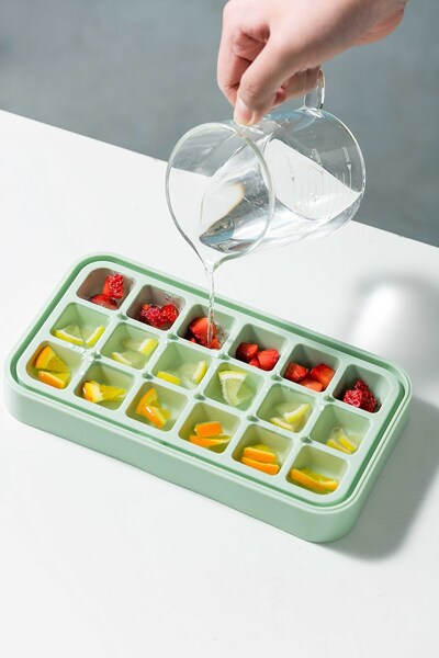 Ditmo قالب ثلج أخضر عملي من الجيل الجديد ذو طبقة مزدوجة |   مجموعة صناديق تخز...