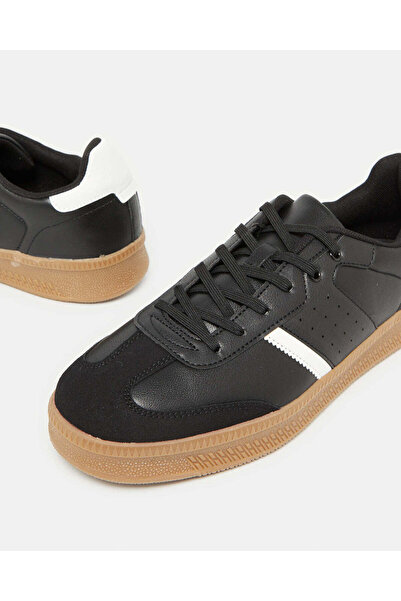 REDTAG Men Black Material Block Sneakers
