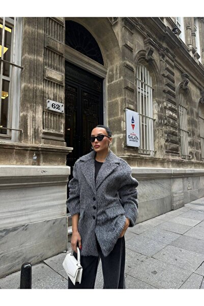 ossons Double-Breasted Collar Double Pocket Soft Jacket