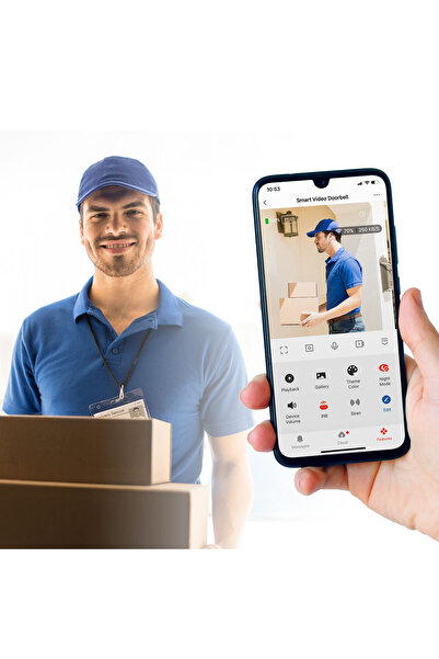 CED AUTO TRADE Smart Wi-Fi video doorbell set - battery powered - MicroSD, FHD, PIR - white