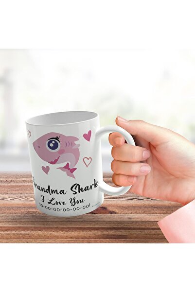 NASAQ Grandma Birthday Mug - Grandma Shark "I Love You oo-oo-oo" Ceramic 11oz Dishwasher & Microwave Safe