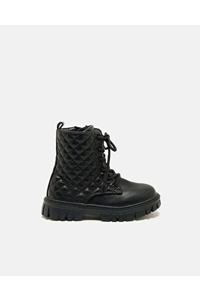 REDTAG Girls Black Quilted Ankle Boot