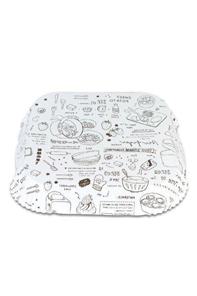 CED AUTO TRADE Baking Paper for Air Fryer - Patterned, Square, 23 x 26 cm - 50 Pieces/Pack