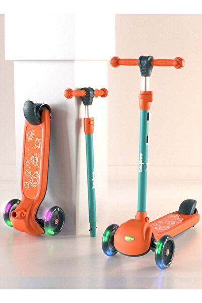 BAYBEE Blaze Storm Skate Scooter for Children 3 Wheel Kids Scooter with 4 Hei...