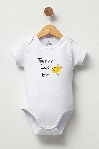 Naive Baby 100% Cotton Baby Bodysuit - Auntie's Little Bird Bodysuit - Baby Bodysuit Badi - Lettered Bodysuit