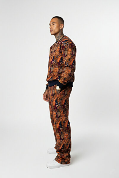 El dueno Classico Series Orange-Navy Blue Old School Streetwear Unisex Sweatshirt