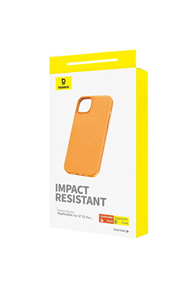Baseus Case for iPhone 15 Pro Fauxther Series (Orange)