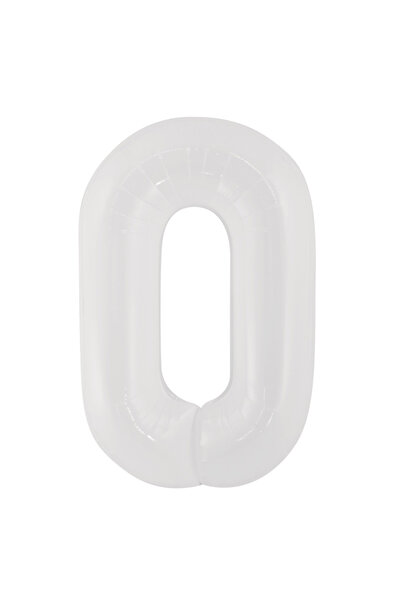 Mirific Party Balon petrecere, folie metalizată albă, 100 cm, numărul 0