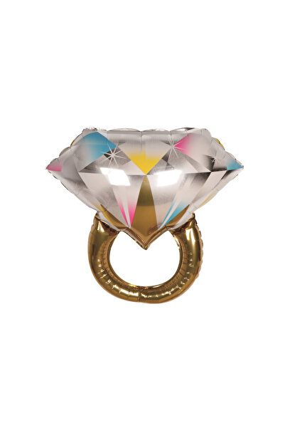 Mirific Party Balon petrecere, folie metalică, argintiu și auriu, 67×61 cm, inel