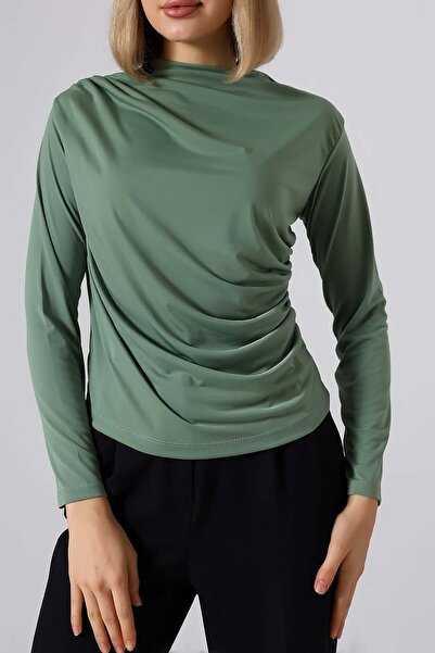 Sabr بلوزة ساندي تيولر فستان بتجاعيد مجمّعة – مريحة وأنيقة