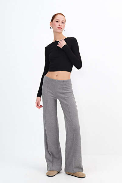 Addax Wide Leg Tracksuit with Front Stitching Detail Eşf12687