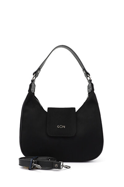 GÖNDERİ(R) Women / Girls Black Suede Long Strap Shoulder Bag