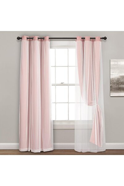 Lush Decor Grommet Panel Pair with Insulated Blackout Lining 84" x 38", Solid, Pink