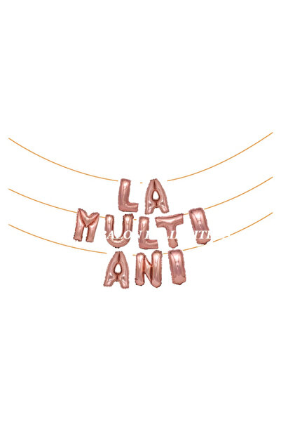 Mirific Party Ghirlandă decorativă roz, 45 cm, 6 m, „La mulți ani”