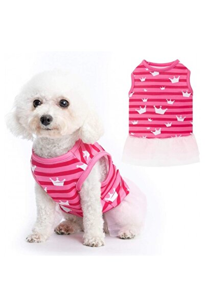 Pets CROWN PRINTED DOG DRESS SUMMER PET CLOTH (XS)