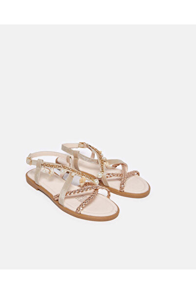 REDTAG Senior Girls Gold Charm Sandal