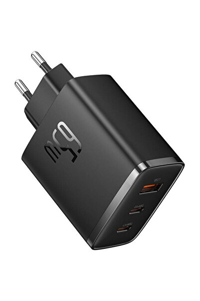 Baseus 2xUSB-C/USB-A, Polycarbonate, 65 W, Black